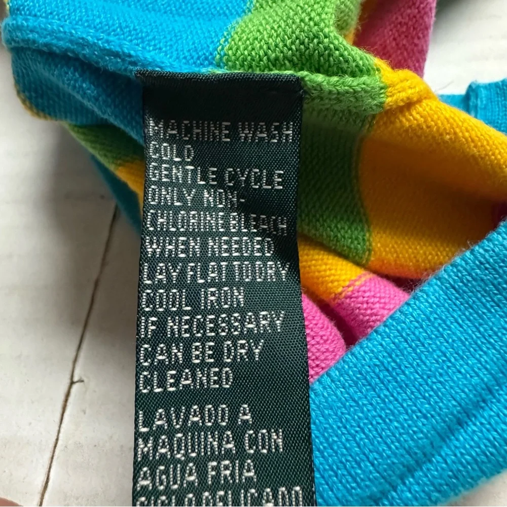 Vintage 80s-90s Lauren Ralph Lauren Petite Striped Sleeveless Knit Top Size: P/S - Picture 5 of 11